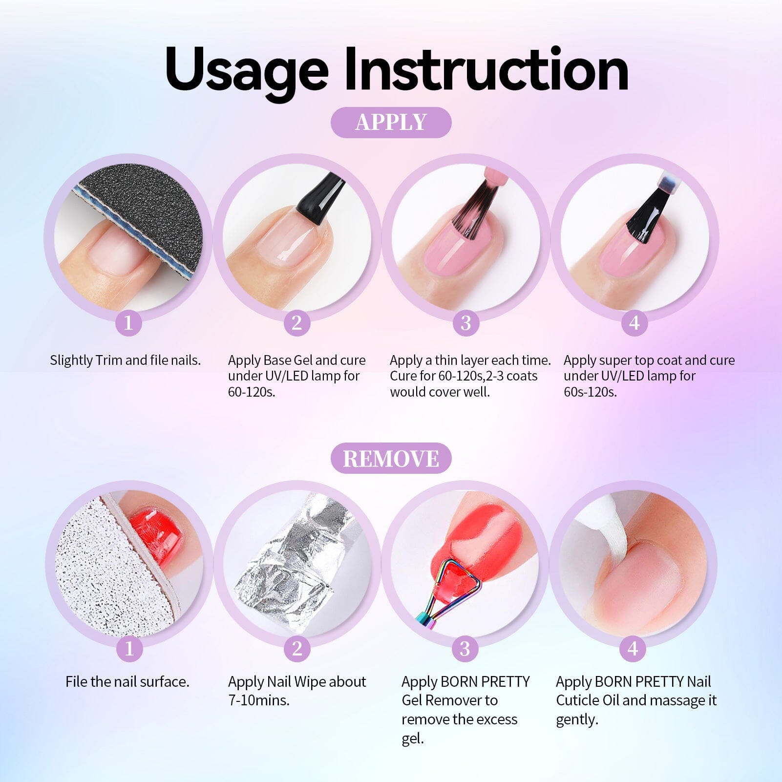 6 Colors Temperature-changing Gel Polish Set T17 ThermoScape 7ml Gel Nail Polish BORN PRETTY 