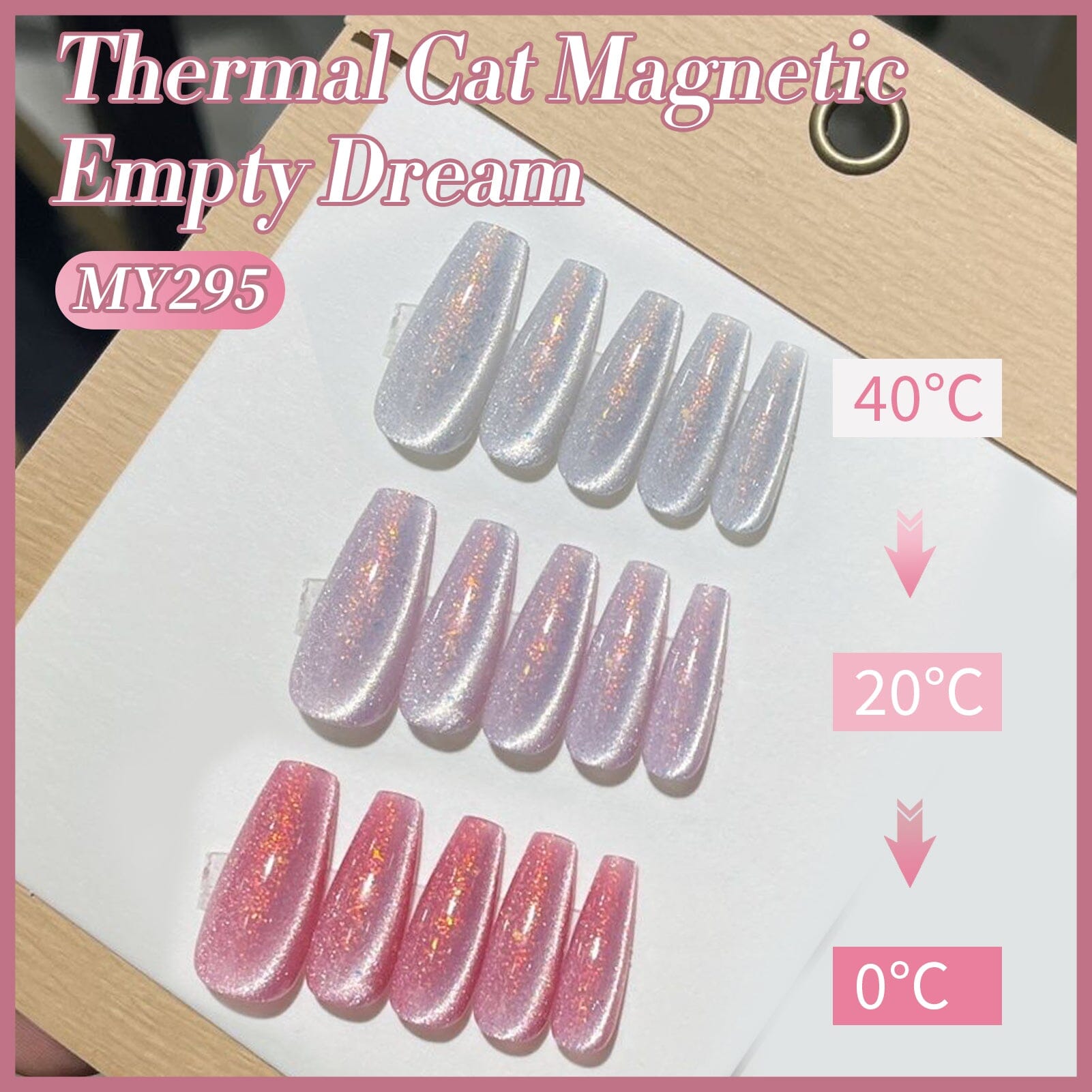 Pink Temperature-changing Cat Magnetic Gel Polish MY295 Empty Dream 15ml Gel Nail Polish BORN PRETTY 