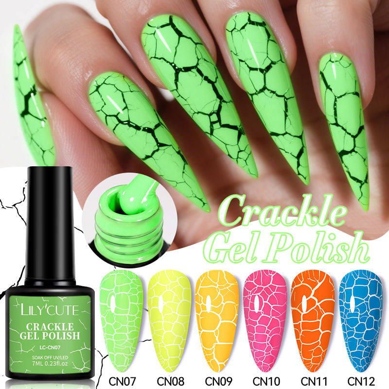 6 Colors Neon Crackle Gel Polish 7ml