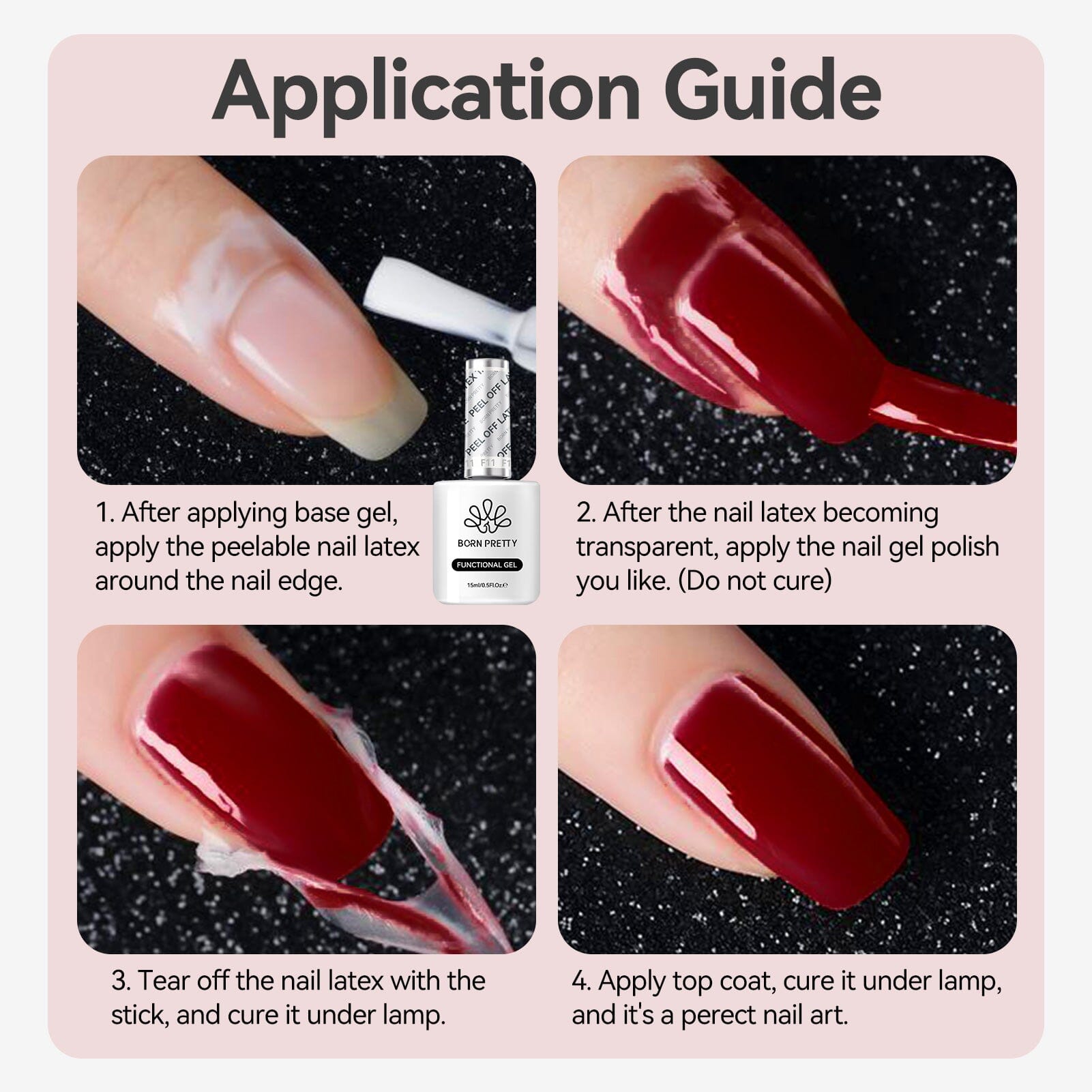 White Peel Off Latex Tape Anti-Freezing 15ml Gel Nail Polish BORN PRETTY 