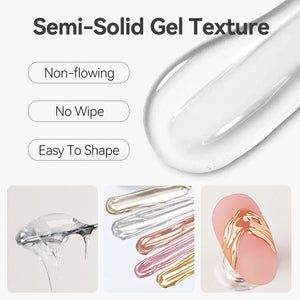 3pcs Set (Semi Solid Molding Gel, Chrome Powder, Nail Brush) Gel Nail Polish BORN PRETTY 