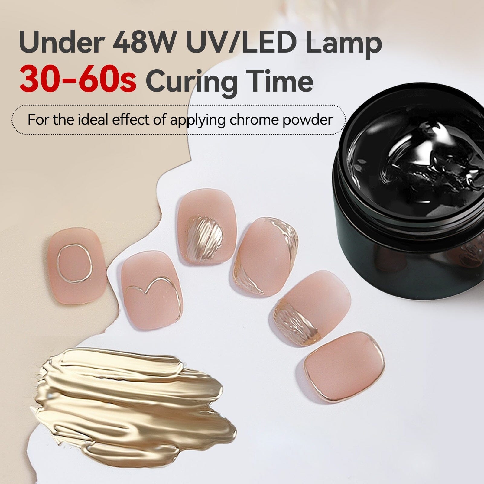 3pcs Set (Semi Solid Molding Gel, Chrome Powder, Nail Brush) Gel Nail Polish BORN PRETTY 