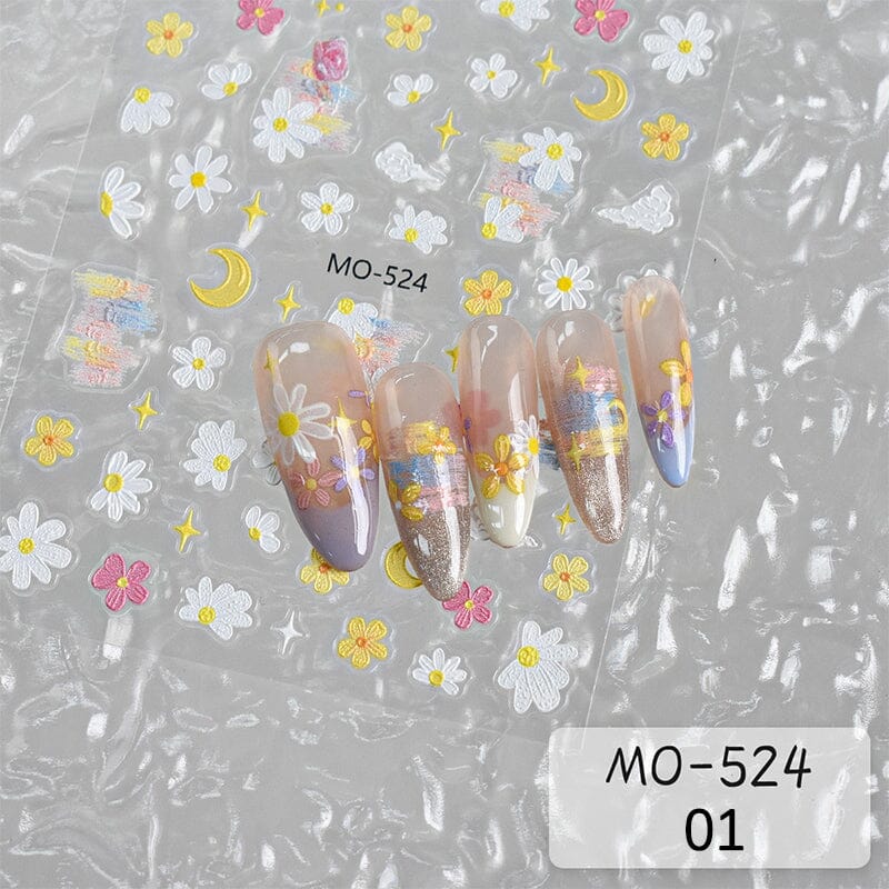 Daisy Tulip Flowers 3D Nail Sticker MO-524/525/526 Nail Sticker No Brand 