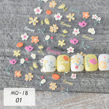Flower Cartoon 3D Nail Stickers MO-18-21 Nail Sticker No Brand MO-18 