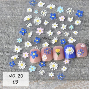 Flower Cartoon 3D Nail Stickers MO-18-21 Nail Sticker No Brand MO-20 
