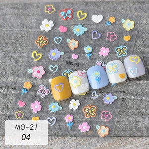 Flower Cartoon 3D Nail Stickers MO-18-21 Nail Sticker No Brand MO-21 