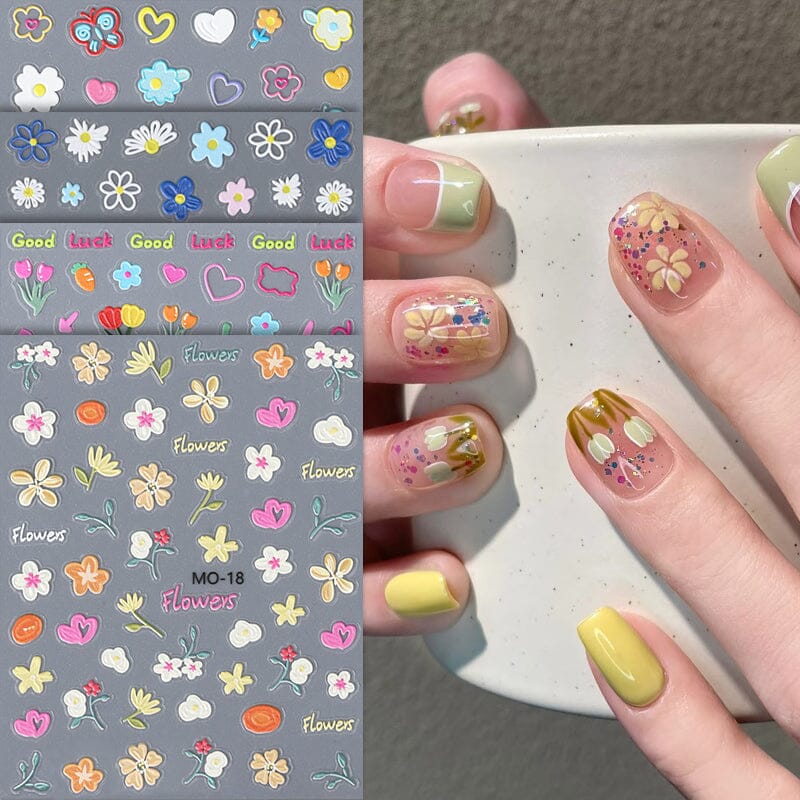 Flower Cartoon 3D Nail Stickers MO-18-21 Nail Sticker No Brand 