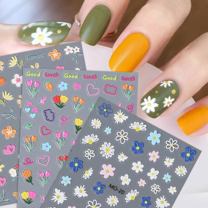 Flower Cartoon 3D Nail Stickers MO-18-21 Nail Sticker No Brand 