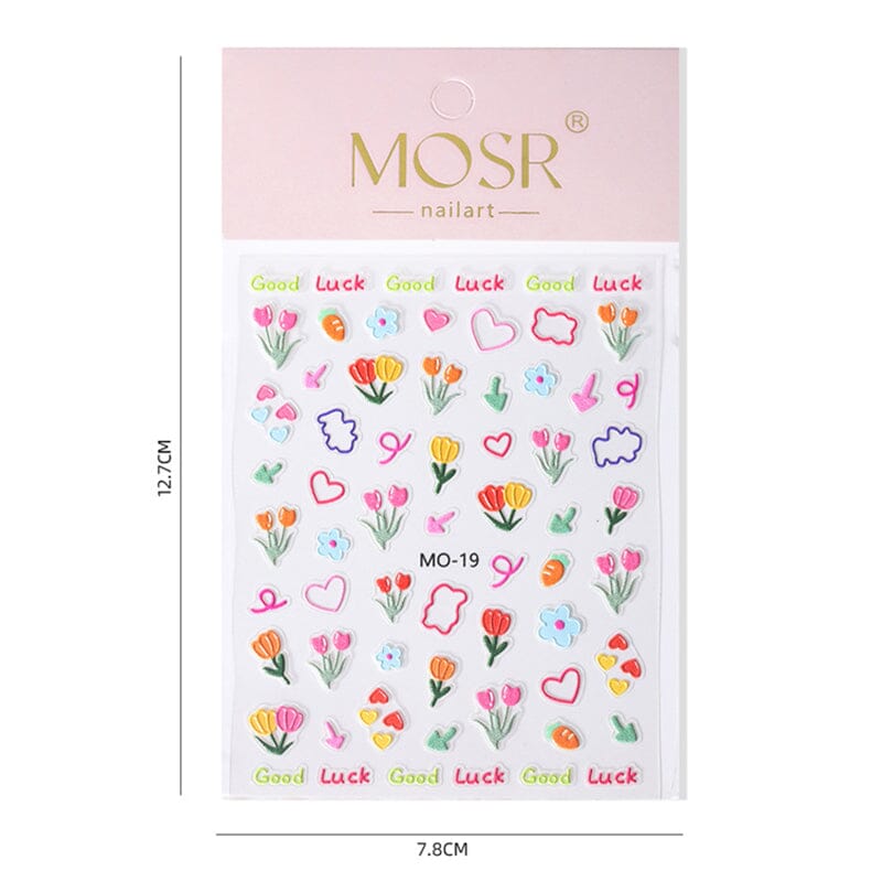 Flower Cartoon 3D Nail Stickers MO-18-21 Nail Sticker No Brand 