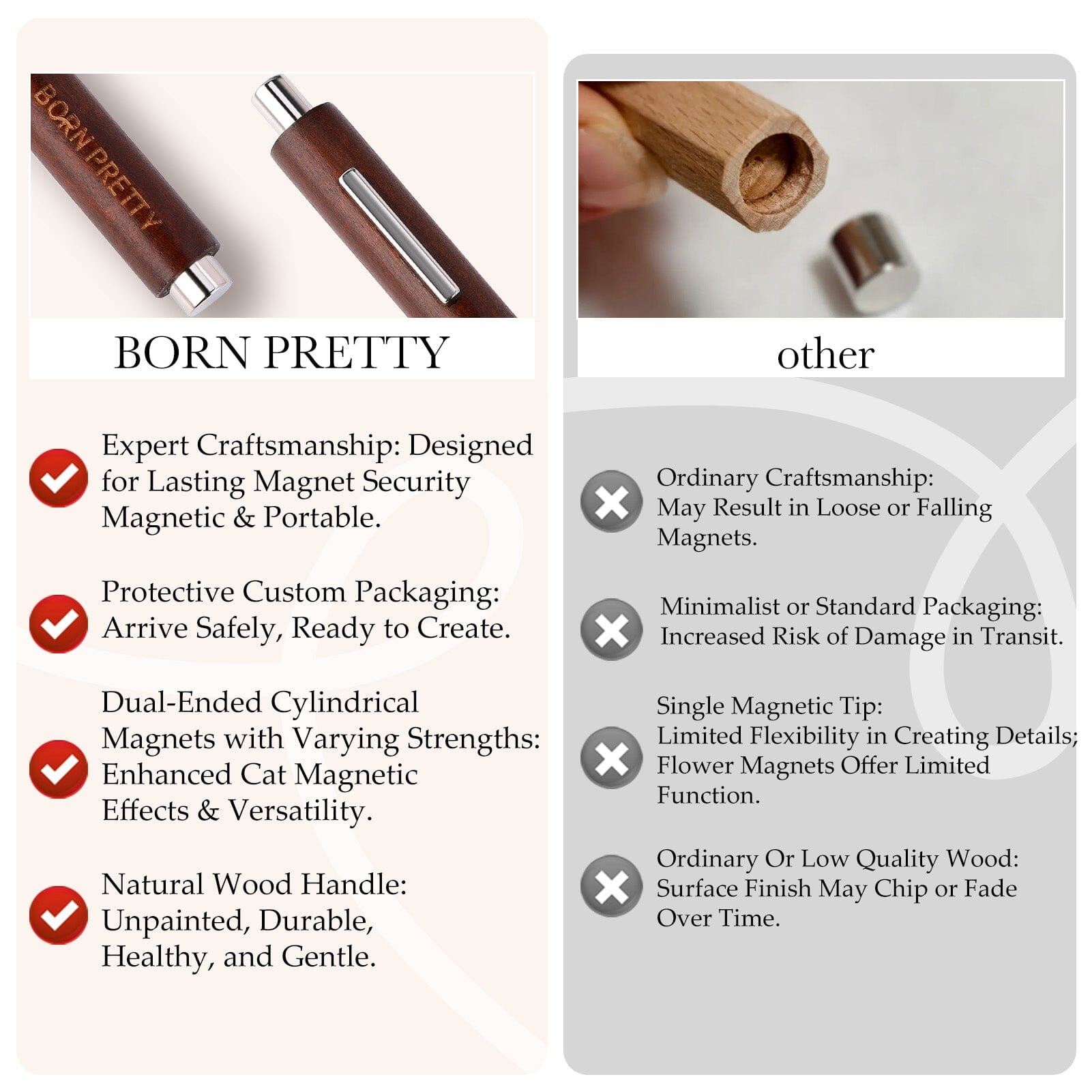 Brown 3-in-1 Magnet Stick Tools & Accessories BORN PRETTY 
