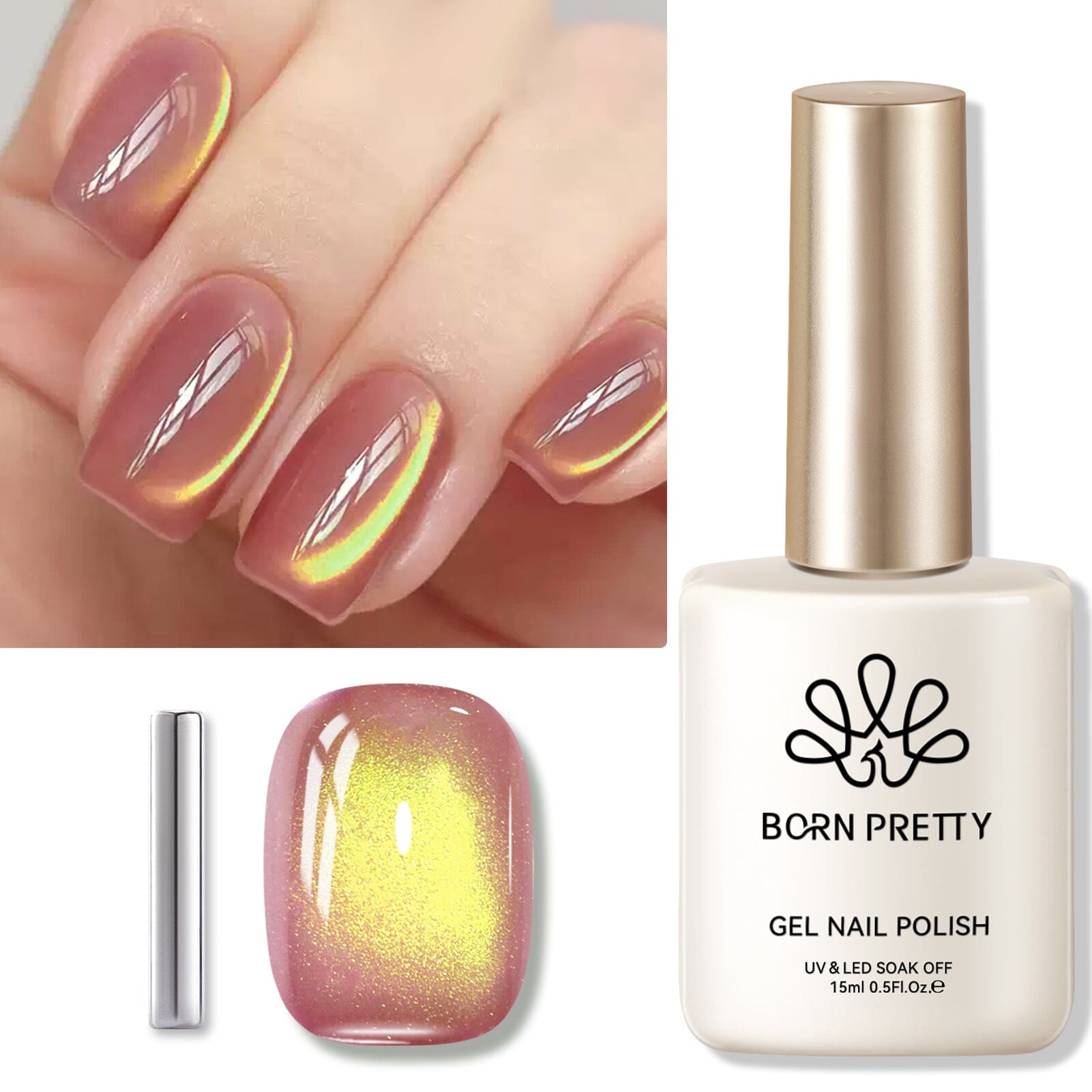 Yellow Colored Cat Magnetic Gel Polish MY296 Passion Fruit 15ml Gel Nail Polish BORN PRETTY 