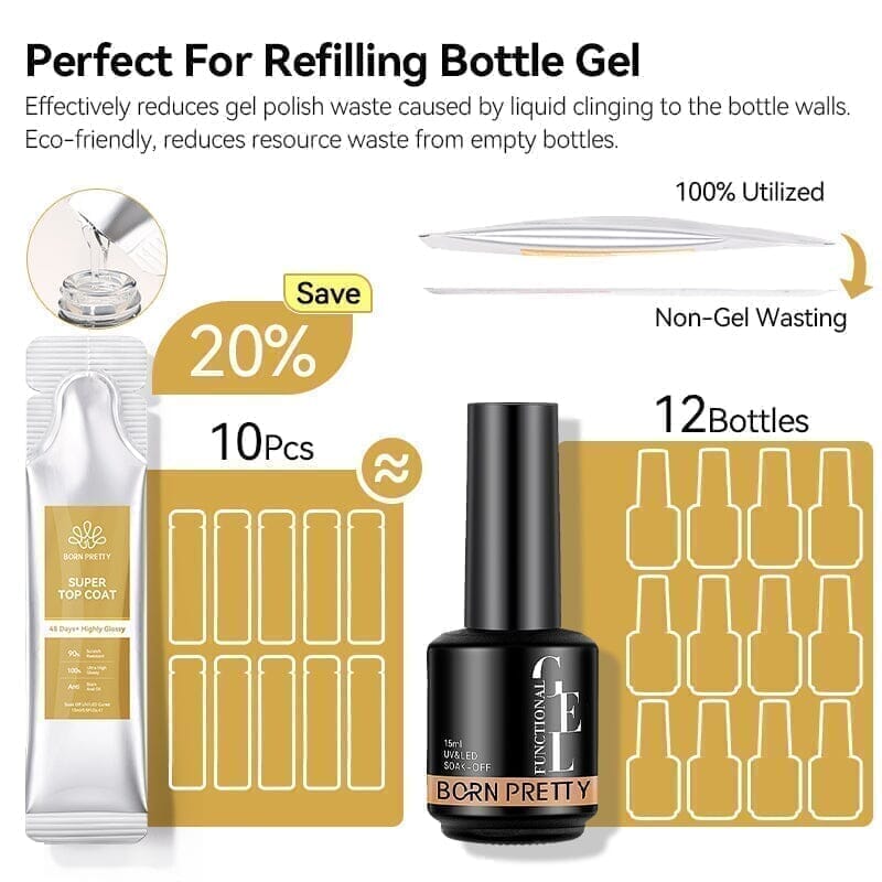 4pcs Super Top Coat Set 15ml Base & Top Coat BORN PRETTY 