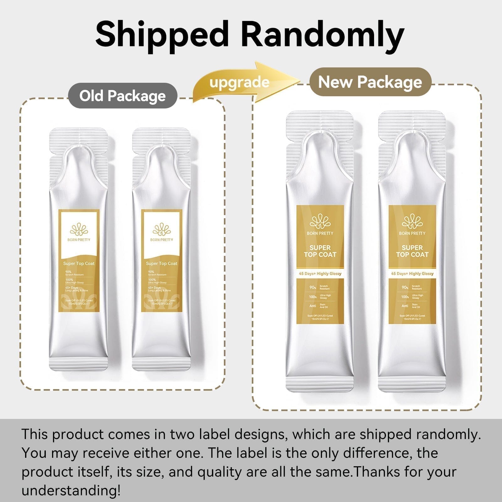 2pcs Set Super Top Coat 15ml Base & Top Coat BORN PRETTY 