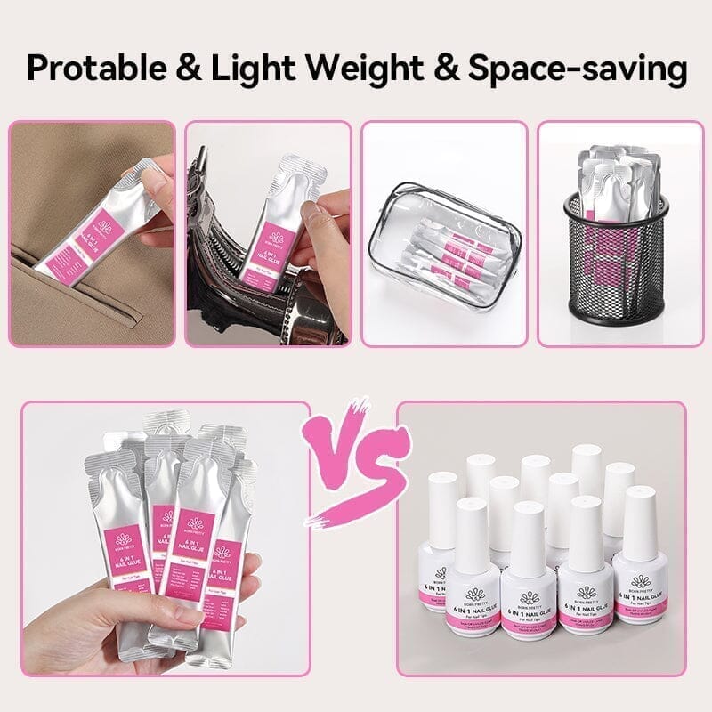 5pcs 6 in 1 Nail Glue Gel 15ml (Bag) Gel Nail Polish BORN PRETTY 