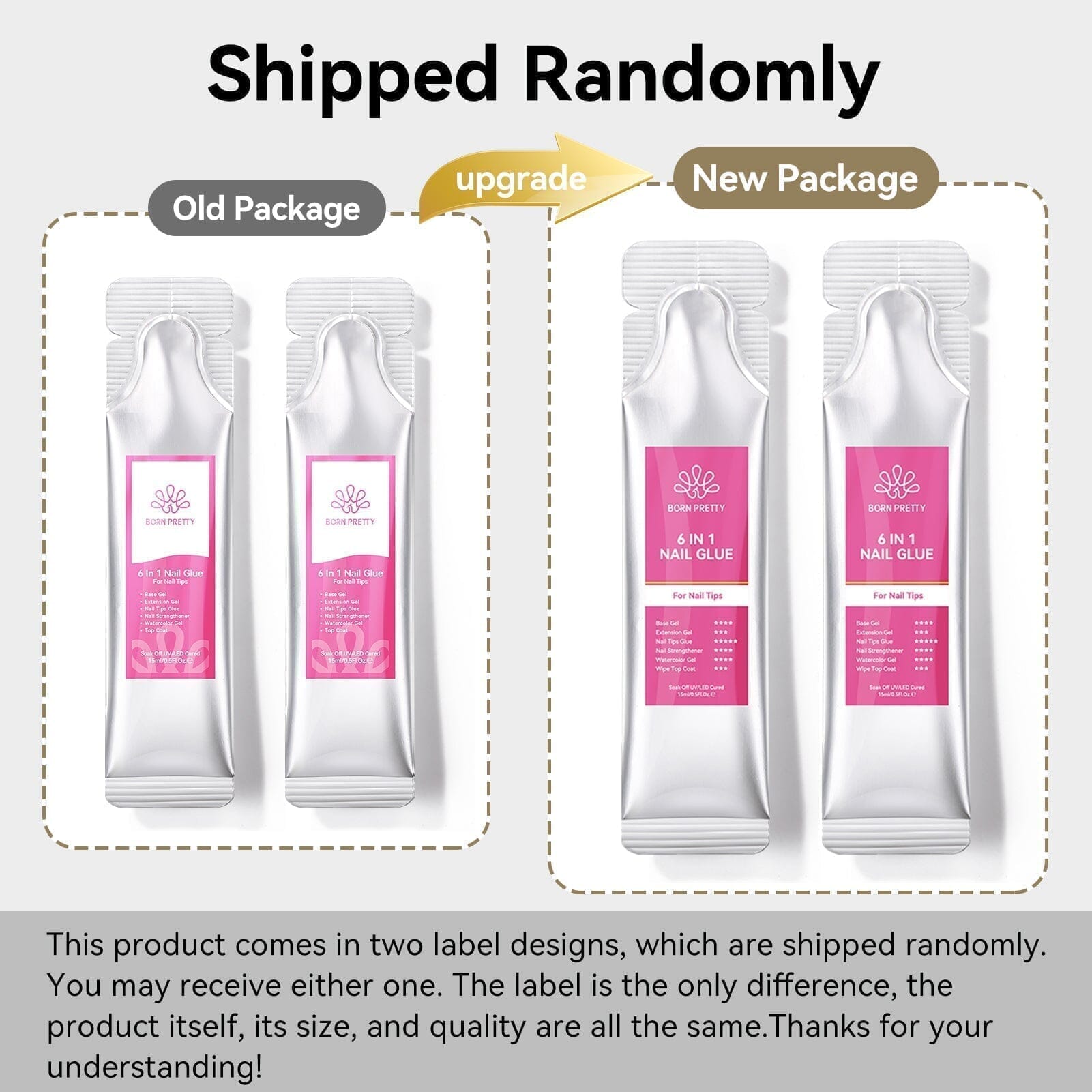 4pcs Set 6 in 1 Nail Glue Gel Polish 15ml Gel Nail Polish BORN PRETTY 