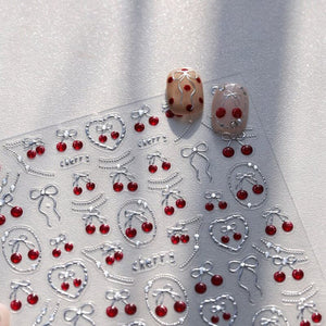 Cherry Bowknot Strawberry 5D Nail Sticker M-906/913 Nail Sticker No Brand 