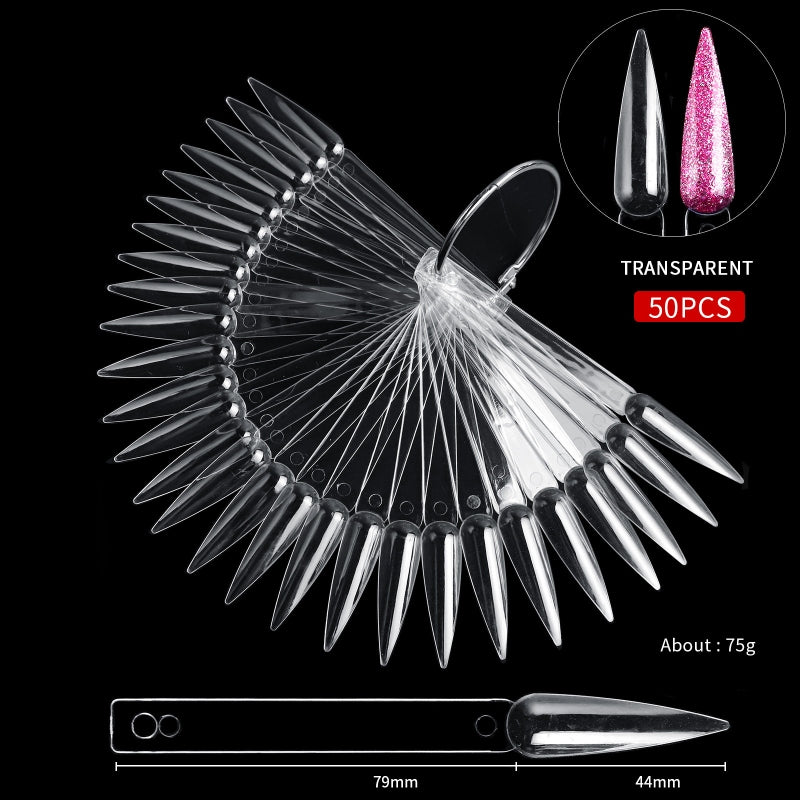 50pcs Transparent Stiletto Display Nail Tips