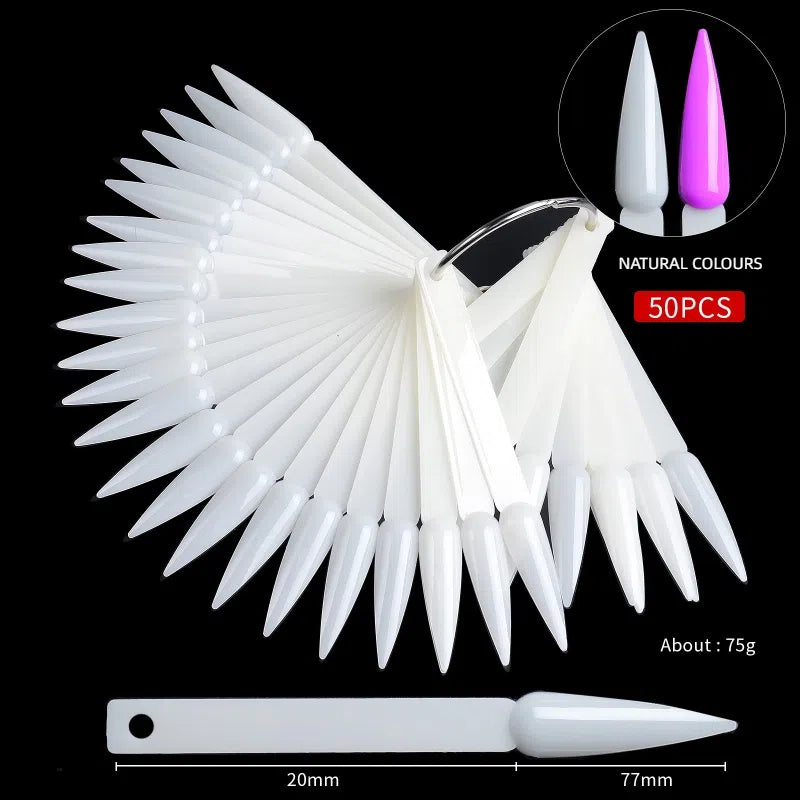 50pcs Natural Color Stiletto Display Nail Tips