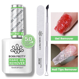 Magic Gel Remover New Upgrade Acetone-Free 15ml with Tools Kit #04 Gel Nail Polish BORN PRETTY 