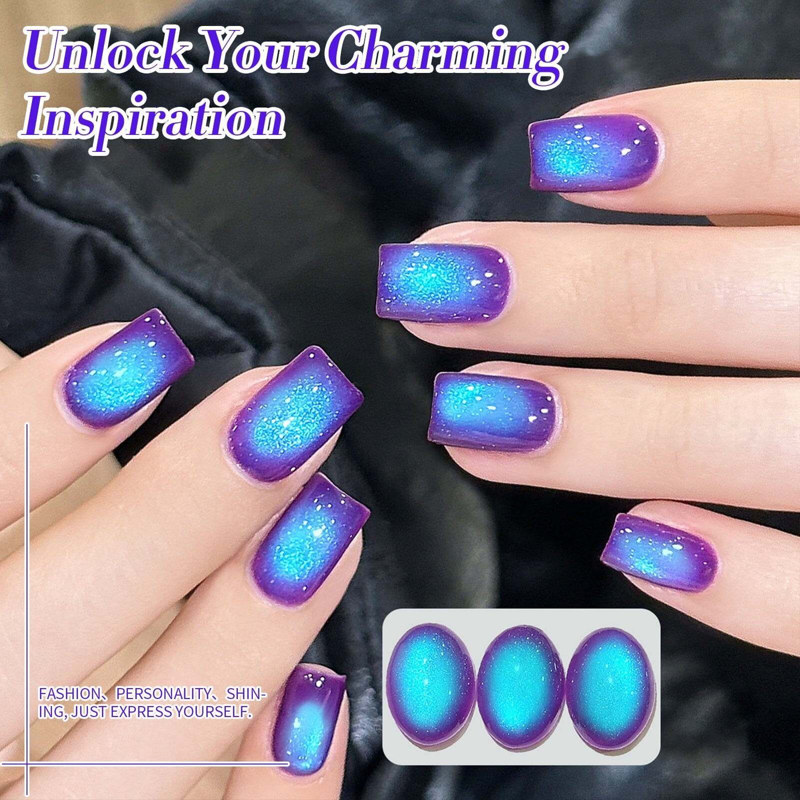 Blue Colored Cat Magnetic Gel Polish MY297 Blueberry 15ml Gel Nail Polish BORN PRETTY 