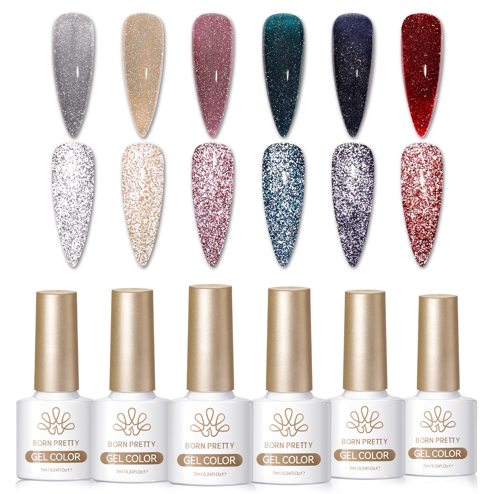 6 Colors Reflective Gel T18 Sunset Limited 7ml