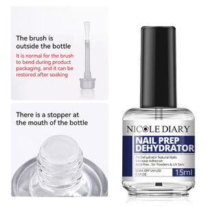 Nail Prep Dehydrator Acid-Free Primer 15ml Nail Care NICOLE DIARY 