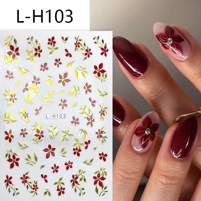 Flowers 3D Nail Sticker L-H Series Clearance No Brand L-H103 