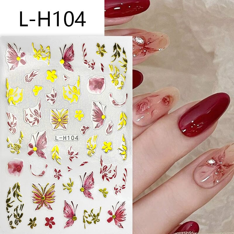 Flowers 3D Nail Sticker L-H Series Clearance No Brand L-H104 