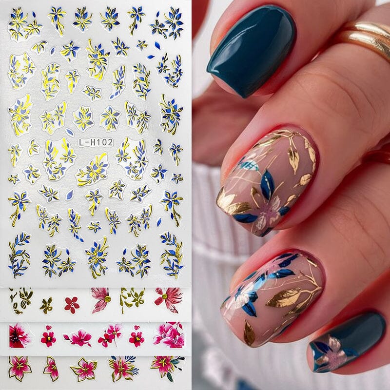 Flowers 3D Nail Sticker L-H Series Clearance No Brand 