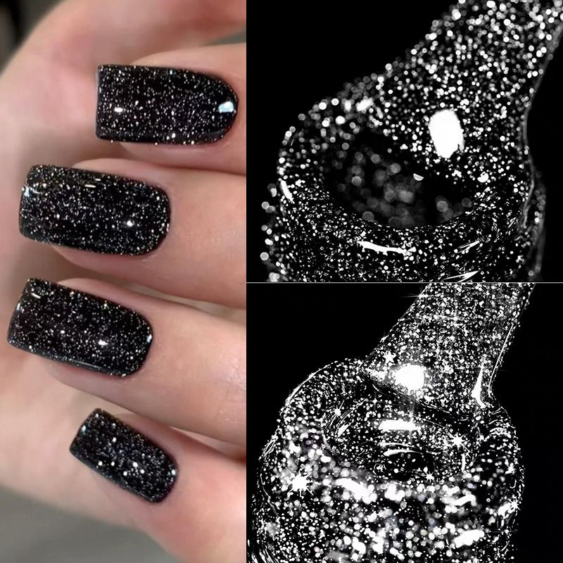 Black Glitter Reflective Gel Polish 15ml