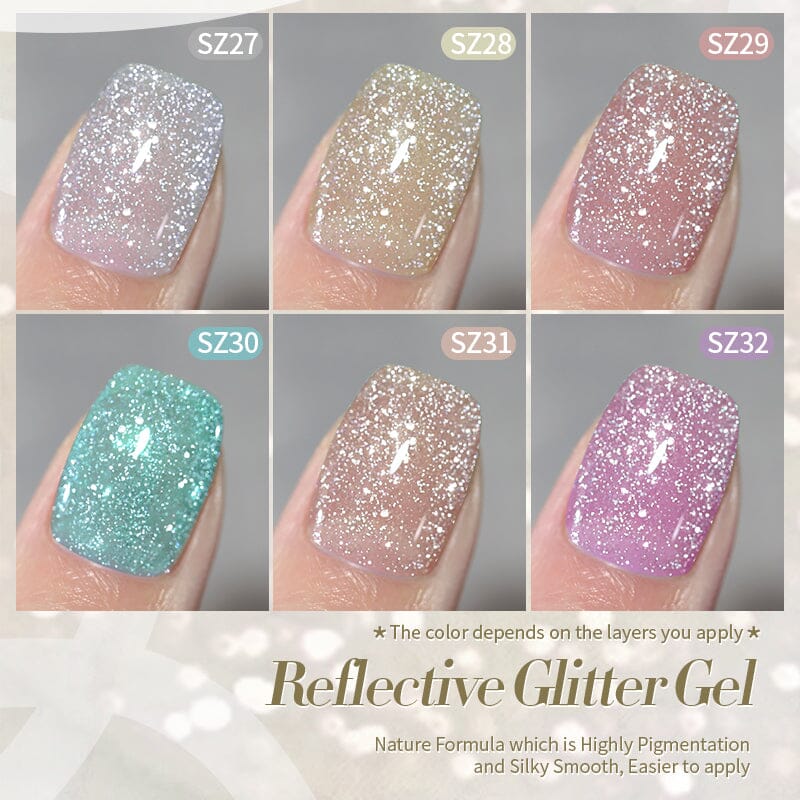 Reflective Glitter Gel Polish SZ27-SZ32 Carat Mirage 10ml Gel Nail Polish BORN PRETTY 