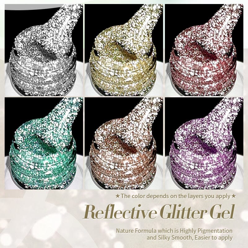 Reflective Glitter Gel Polish SZ27-SZ32 Carat Mirage 10ml Gel Nail Polish BORN PRETTY 