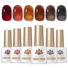 6 Colors Jelly Gel J08 Autumn Ember 7ml Gel Nail Polish BORN PRETTY 