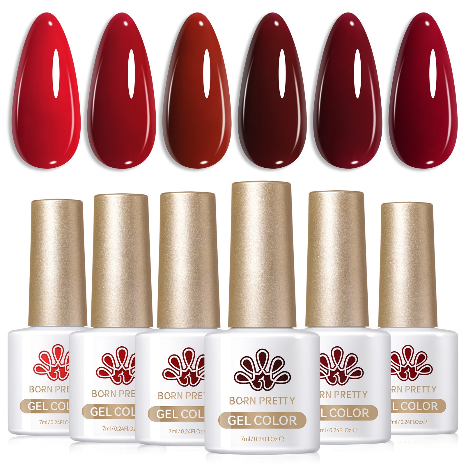 6 Colors Gel Polish Set S27 Red Theory 7ml