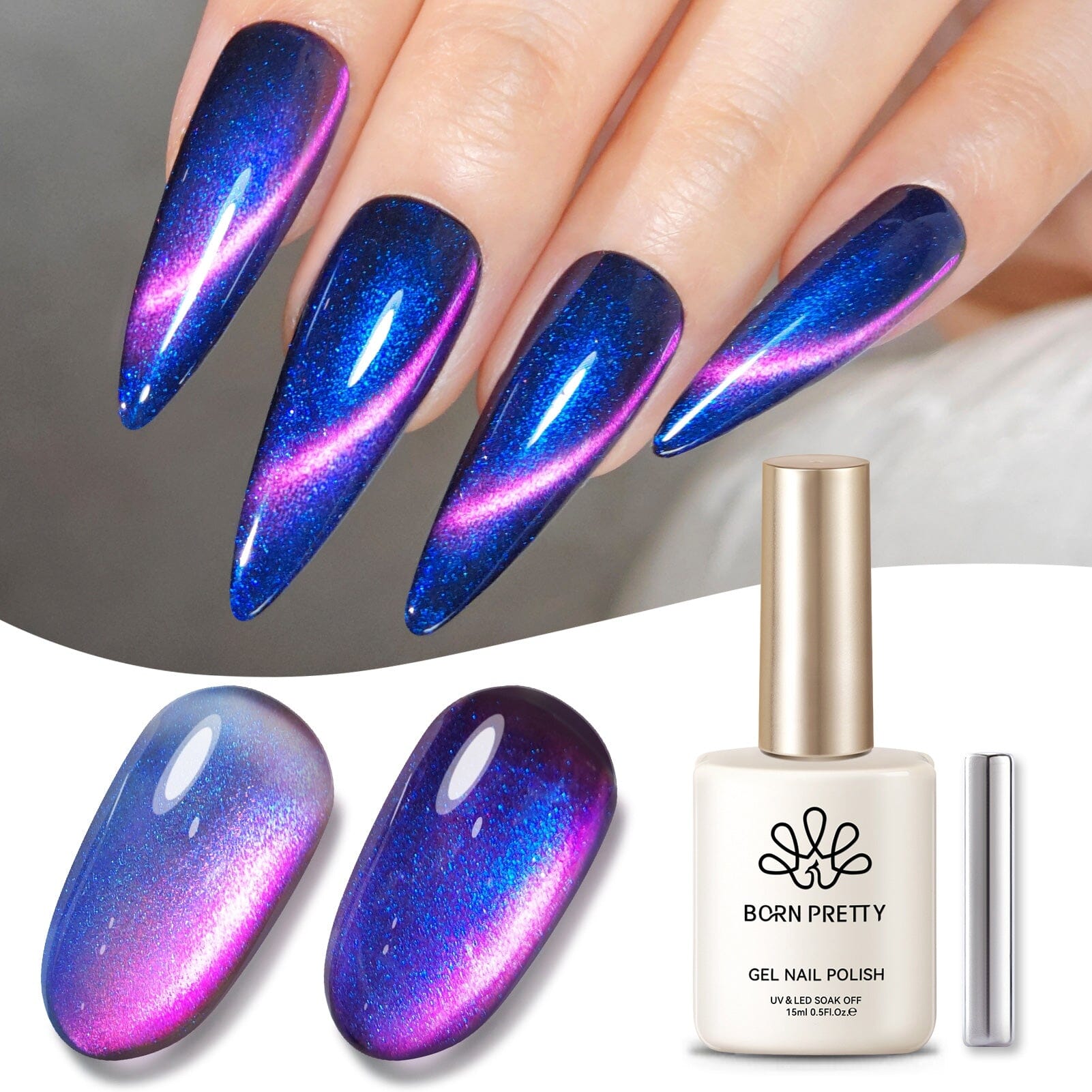 Aurora Cat Magnetic Gel Polish MY312 Firefly Glow 15ml Gel Nail Polish BORN PRETTY 