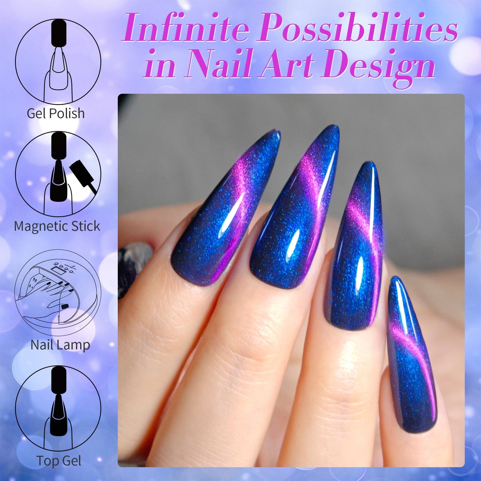 Aurora Cat Magnetic Gel Polish MY312 Firefly Glow 15ml Gel Nail Polish BORN PRETTY 