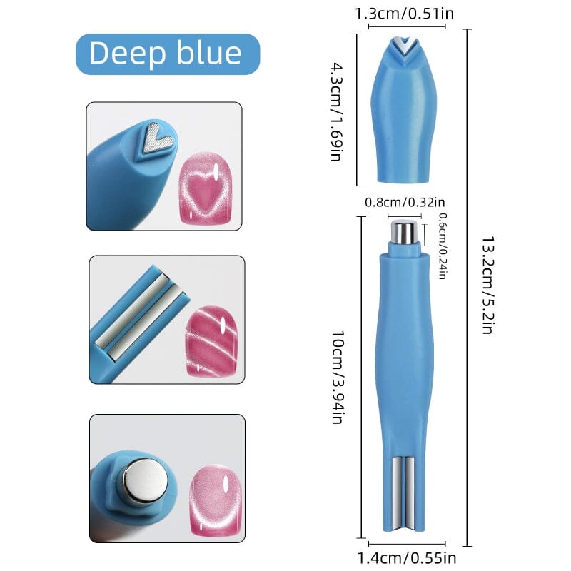 Detachable Magnetic Stick Heart Snake Pattern Deep Blue Tools & Accessories BORN PRETTY 