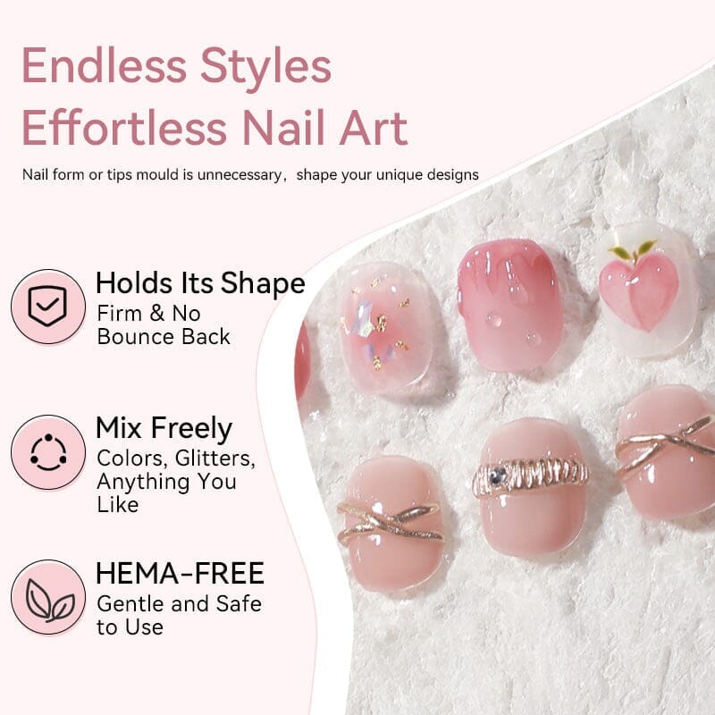 No Stick Hand Builder Gel Clear #01 60g HEMA FREE Extension Nail Gel BORN PRETTY 