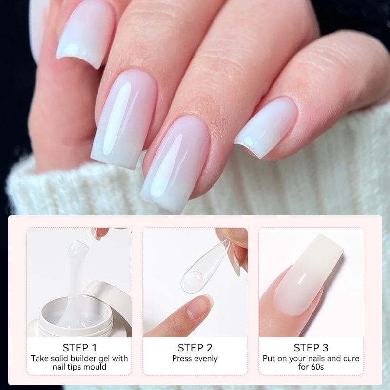 No Stick Hand Builder Gel Milky White #02 60g HEMA FREE Extension Nail Gel BORN PRETTY 
