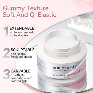 No Stick Hand Builder Gel Milky White #02 60g HEMA FREE Extension Nail Gel BORN PRETTY 