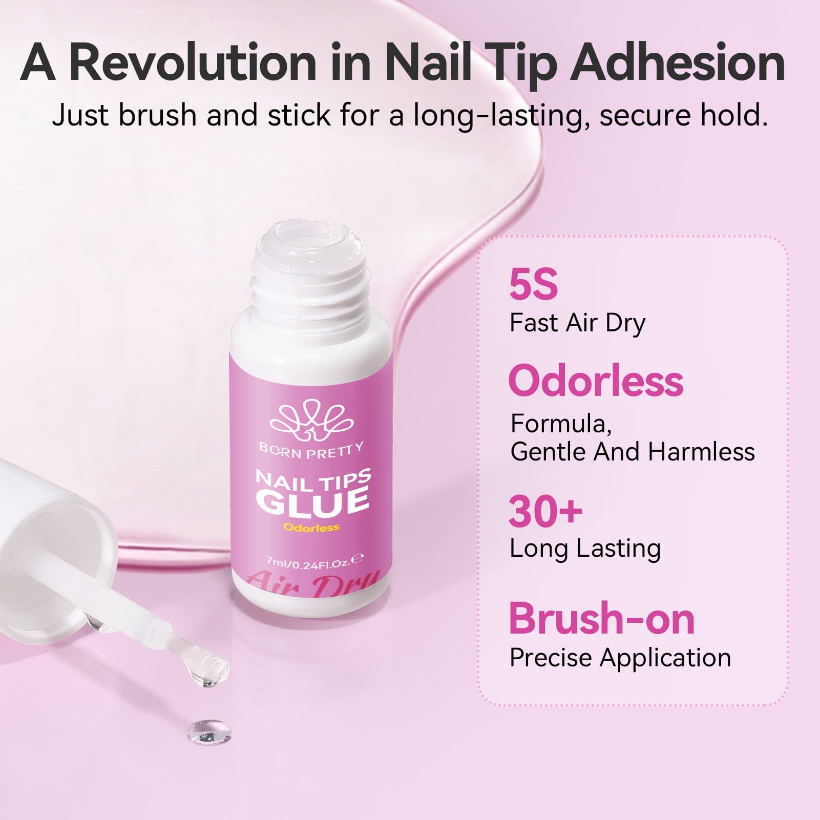 Nail Tips Glue Fast Air Dry 7ml Nail Tips BORN PRETTY 