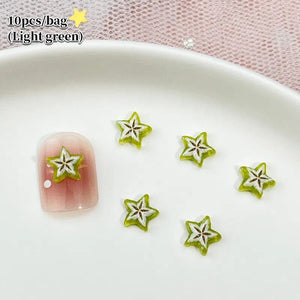 10pcs Starfruit Plastic Nail Art Decorations Clearance No Brand 01 