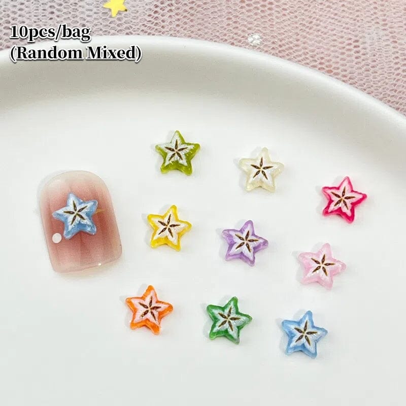 10pcs Starfruit Plastic Nail Art Decorations Clearance No Brand 10 