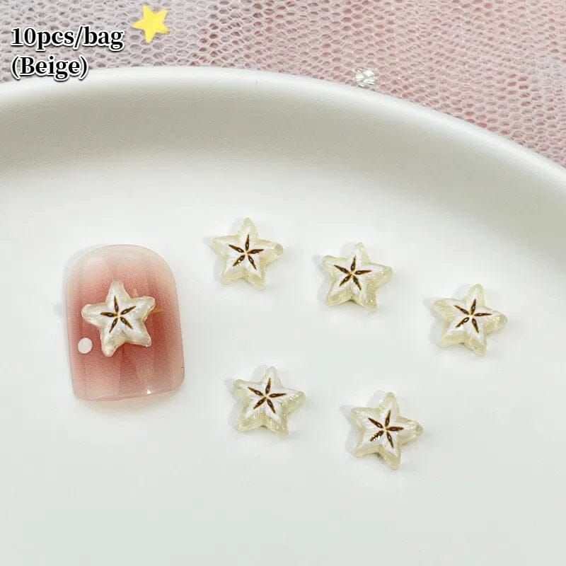 10pcs Starfruit Plastic Nail Art Decorations Clearance No Brand 02 