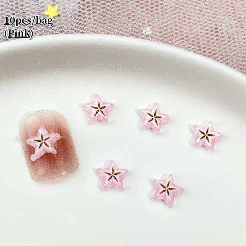 10pcs Starfruit Plastic Nail Art Decorations Clearance No Brand 06 