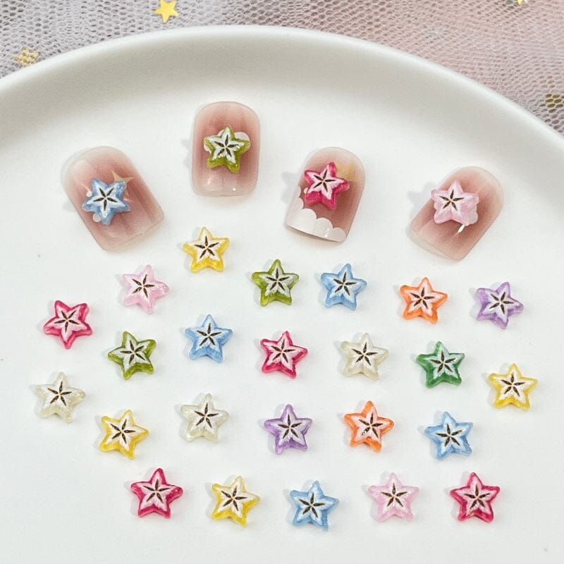10pcs Starfruit Plastic Nail Art Decorations Clearance No Brand 