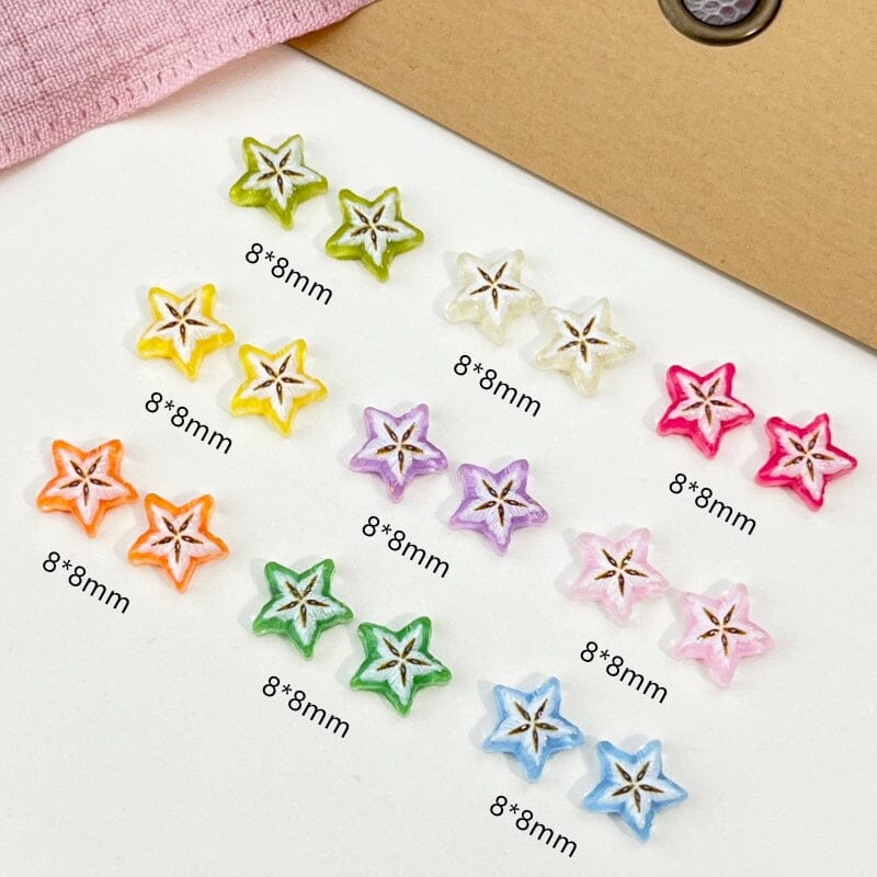 10pcs Starfruit Plastic Nail Art Decorations Clearance No Brand 