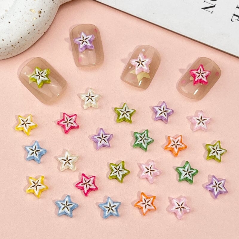 10pcs Starfruit Plastic Nail Art Decorations Clearance No Brand 