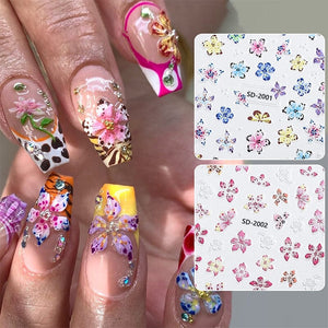 Flowers 3D Nail Stickers SD Series Clearance No Brand 