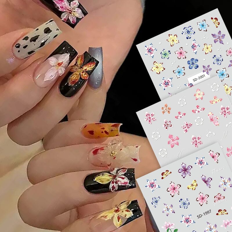 Flowers 3D Nail Stickers SD Series Clearance No Brand 